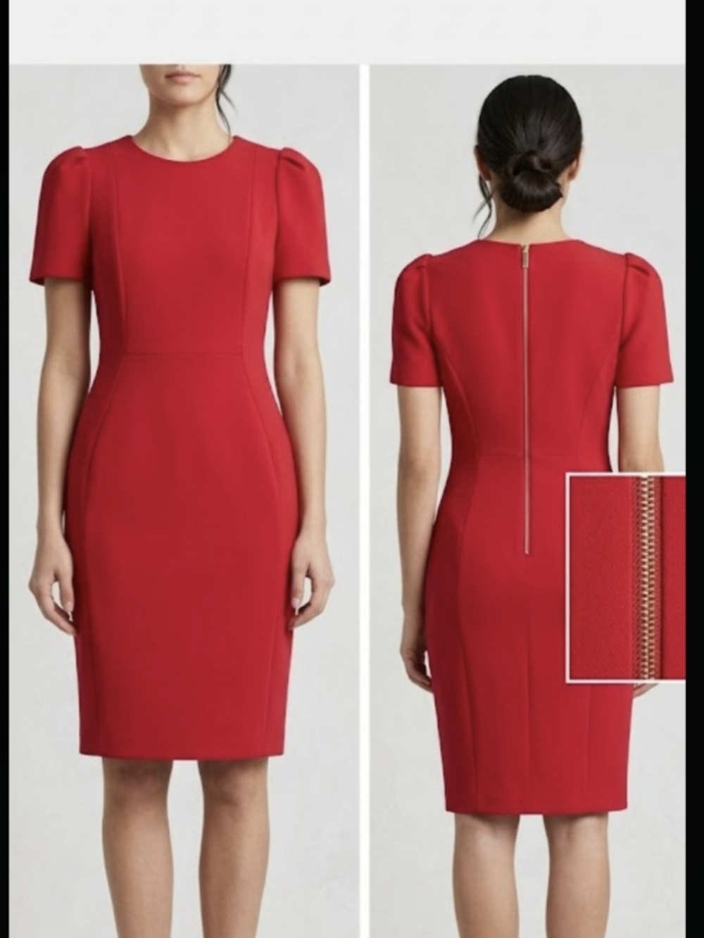 Calvin Klein tulip s/sleeve sheath dress red  Color, 6, NWT